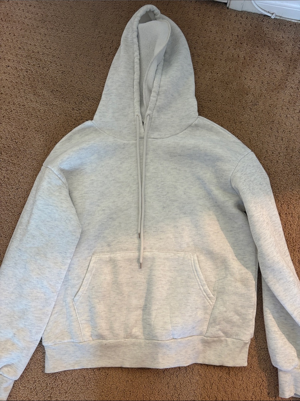 Vintage Light Heather Gray Crewneck Hoodie - Cream/Gray